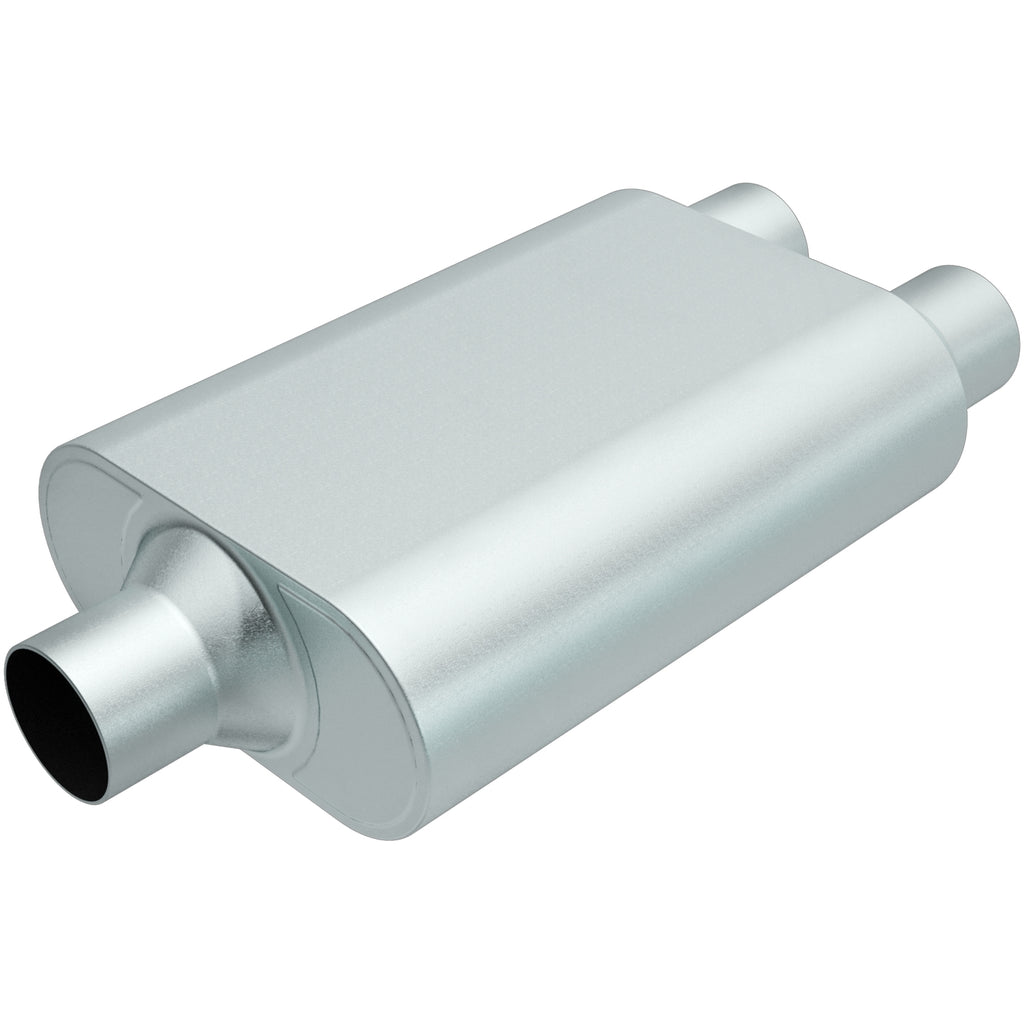 MAGNAFLOW PERF EXHAUST R20402 - Rumble Aluminizd Muffler 3in Center/Dual 2.5 Out image
