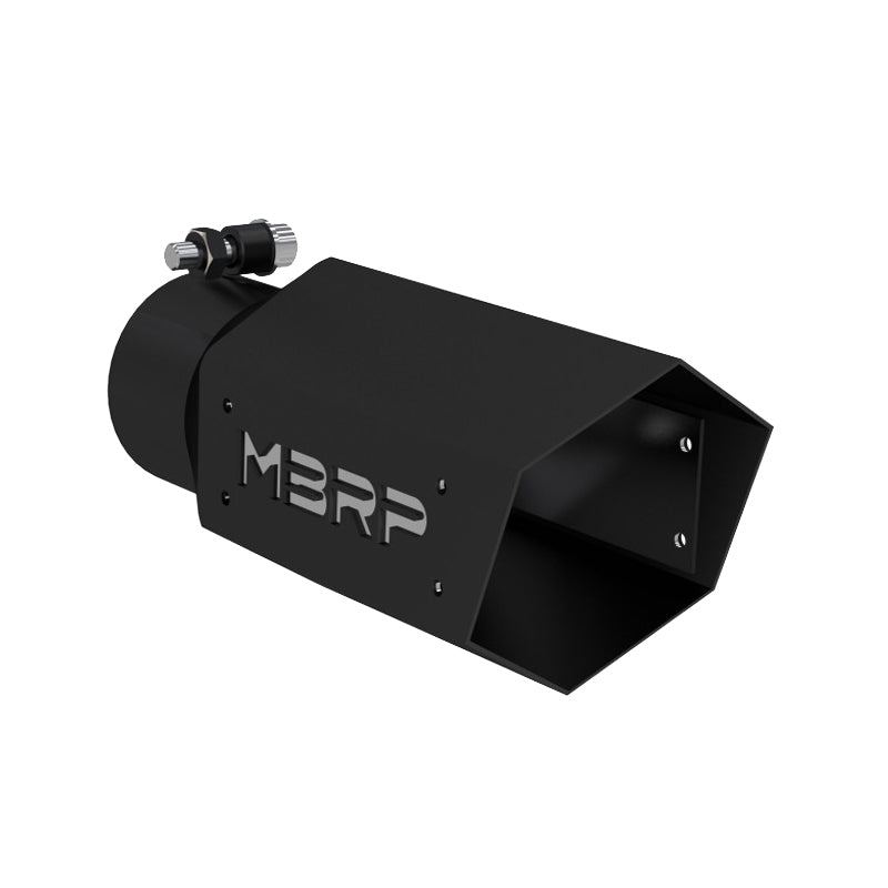 MBRP, INC T5169BLK - 4in Hex Exhaust Tip 3in Inlet 10in Long Black image