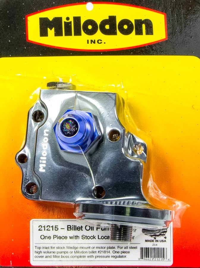 MILODON 21215 - Billet Oil Pump Cover & Filter Boss - Wedge image