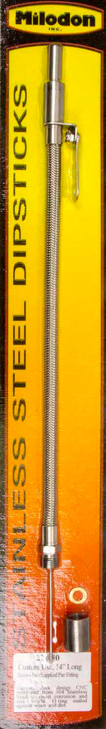MILODON 22080 - S/S Oil Dipstick - Univ. w/Weld-In Bung image