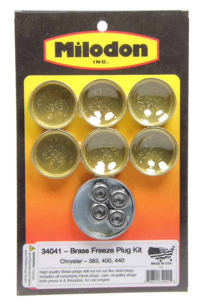 MILODON 34041 - BBM Brass Freeze Plug Kit image