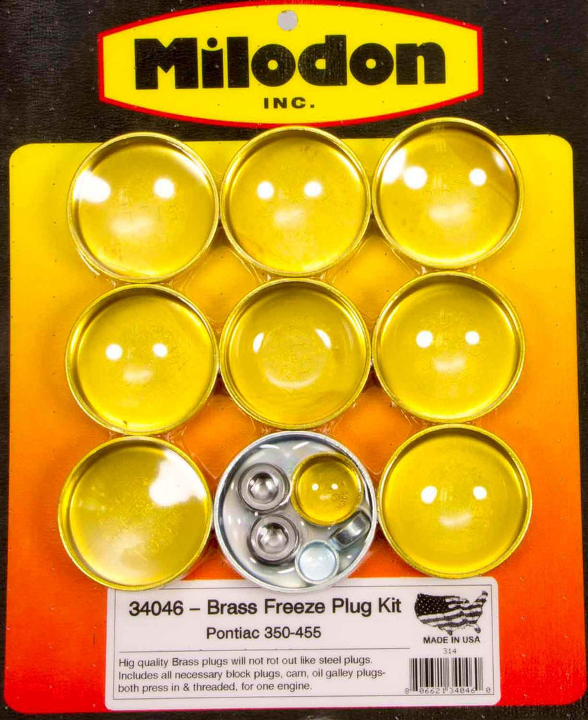 MILODON 34046 - Pontiac V8 Brass Freeze Plug Kit image