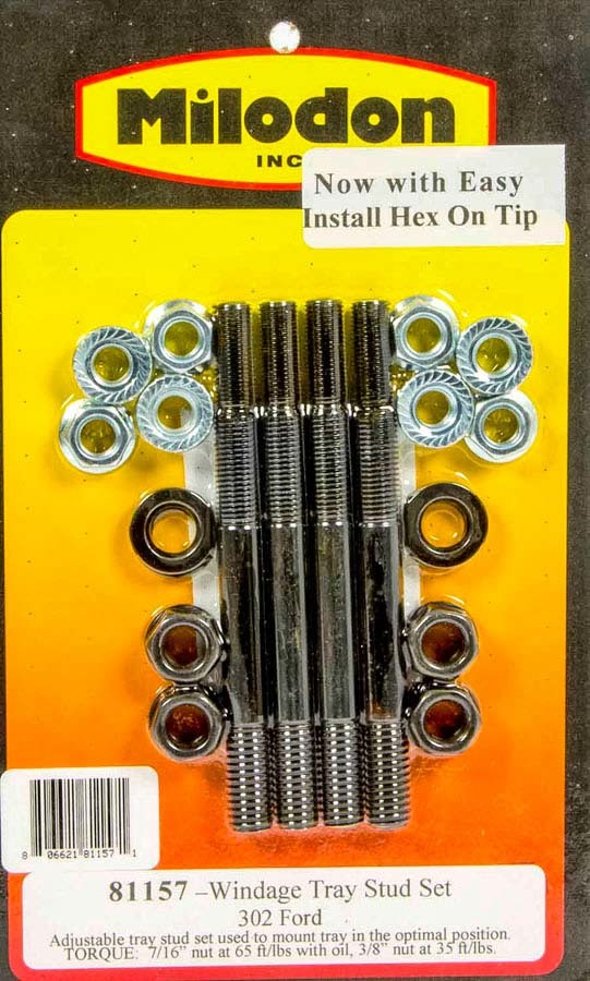 MILODON 81157 - SBF Windage Tray Stud Kit image