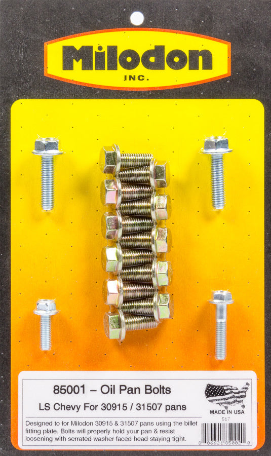 MILODON 85001 - Oil Pan Bolt Kit - GM LS Series image