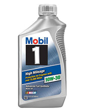 Load image into Gallery viewer, MOBIL 1 103535-1 - 10w30 High Mileage Oil 1 Qt image