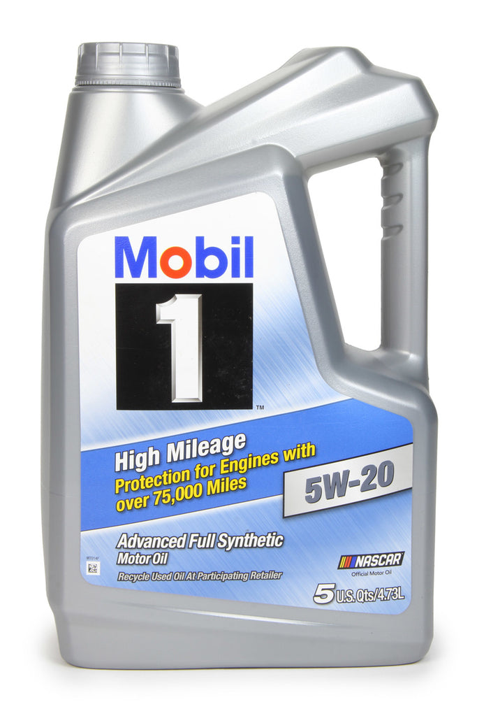 MOBIL 1 120768-1 - 5w20 High Mileage Oil 5 Qt Bottle image