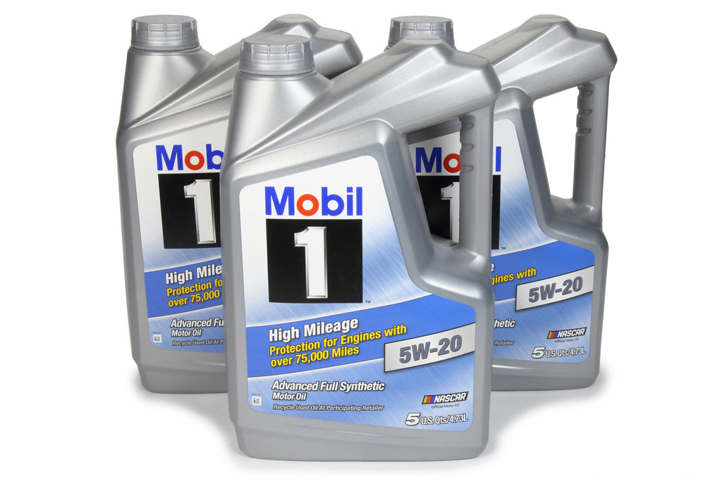 MOBIL 1 120768 - 5w20 High Mileage Oil Case 3x5 Qt Bottles image