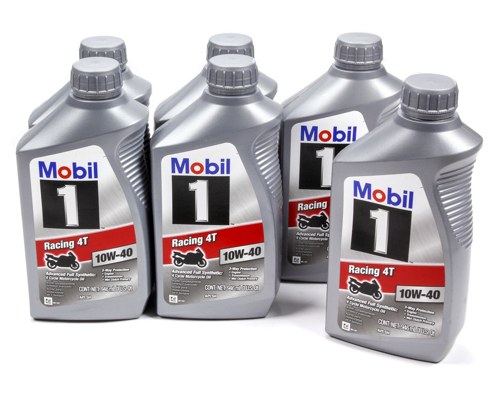 MOBIL 1 122286 - 10w40 Racing Oil Case 6x1 Qt. 4T Motorcycle image