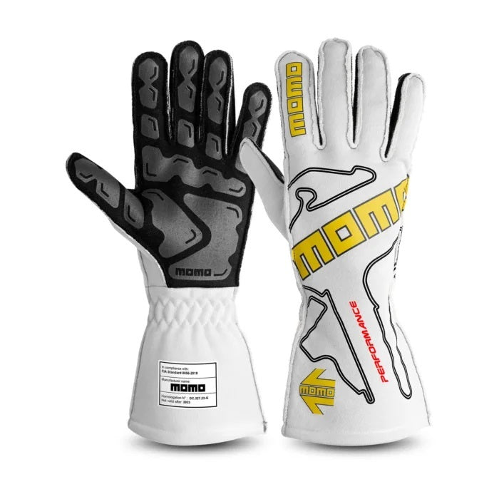 MOMO AUTOMOTIVE ACCESSORIES GUPERFOWHT12 - Gloves Peformance White X-Large 12 FIA image