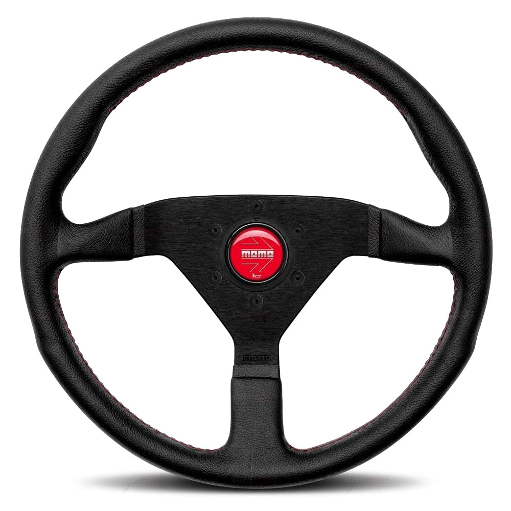 MOMO AUTOMOTIVE ACCESSORIES MCL32BK3B - Monte Carlo 320 Steering Leather Red Stich image