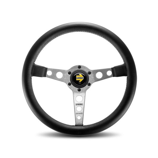 MOMO AUTOMOTIVE ACCESSORIES PRO35BK0S - Prototipo Steering Wheel Leather Silver Spoke image
