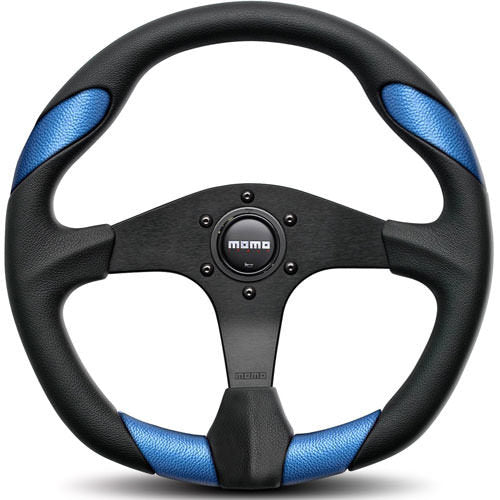 MOMO AUTOMOTIVE ACCESSORIES QRK35BK0BU - Quark Steering Wheel Polyurethane Blue Insert image