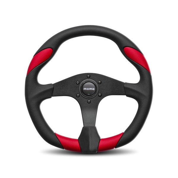 MOMO AUTOMOTIVE ACCESSORIES QRK35BK0R - Quark Steering Wheel Polyurethane Red Insert image