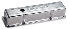 Load image into Gallery viewer, MOROSO 68103 - Chrome B/E Valve Covers SBC Tall w/Baffle image