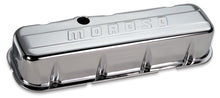 Load image into Gallery viewer, MOROSO 68113 - Chrome B/E Valve Covers BBC Tall w/Baffle image