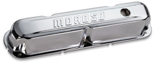 Load image into Gallery viewer, MOROSO 68161 - Chrome B/E Valve Covers SBM Tall w/Baffle image