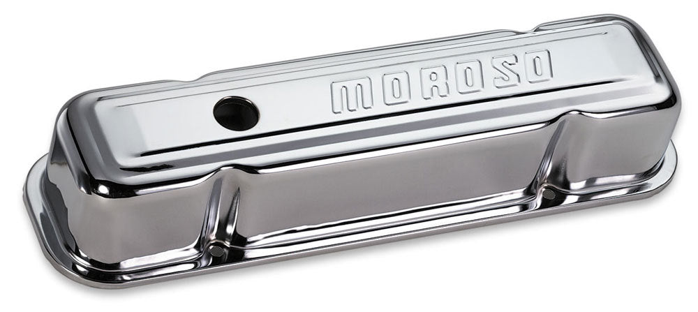 MOROSO 68281 - Chrome B/E Valve Covers Pontiac V8 Tall w/Baffle image