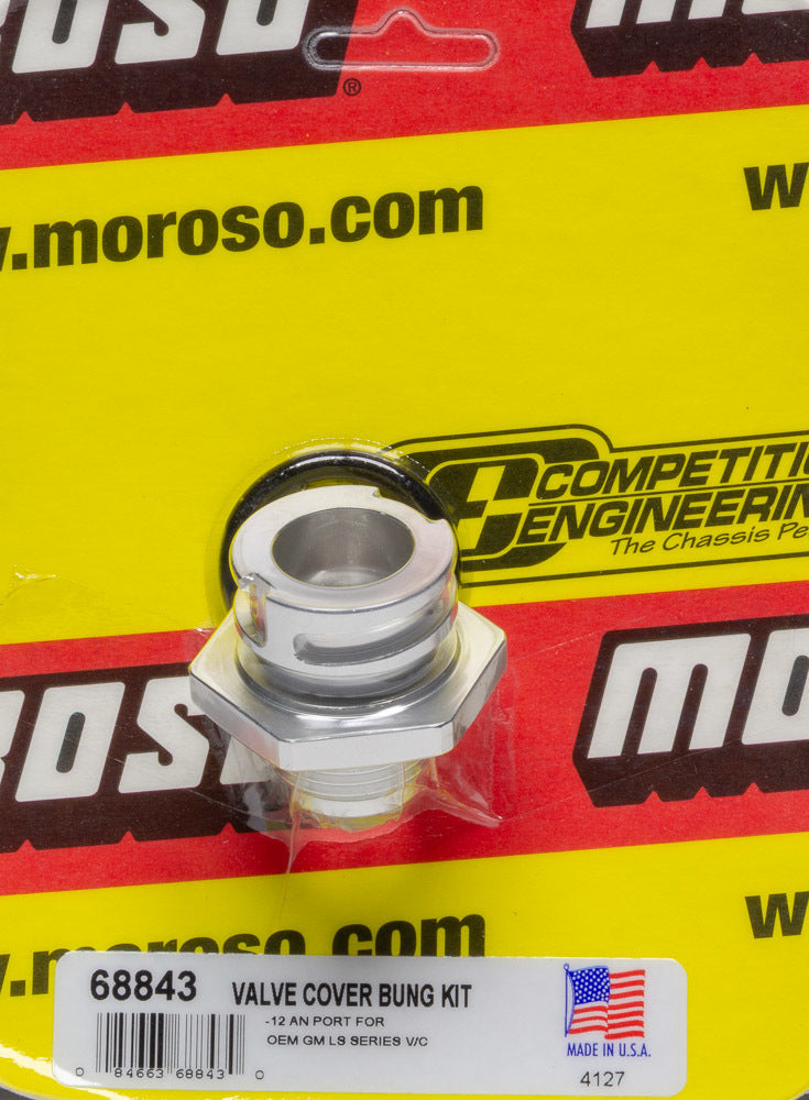 MOROSO 68843 - 12an Male Valve Cover Fitting for GM LS image