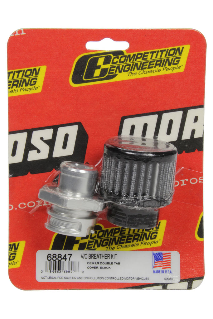 MOROSO 68847 - Valve Cover Breather Kit GM LS w/OEM Double Tab image