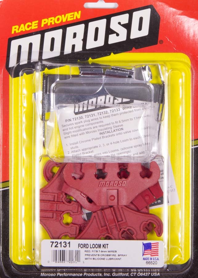 MOROSO 72131 - SBF Spark Plug Wire Loom Kit - Red image