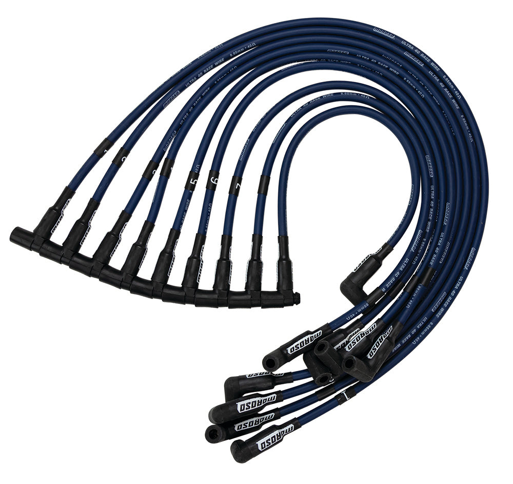 MOROSO 73677 - Ultra 40 Plug Wire Set SBC Sprint Car Blue image