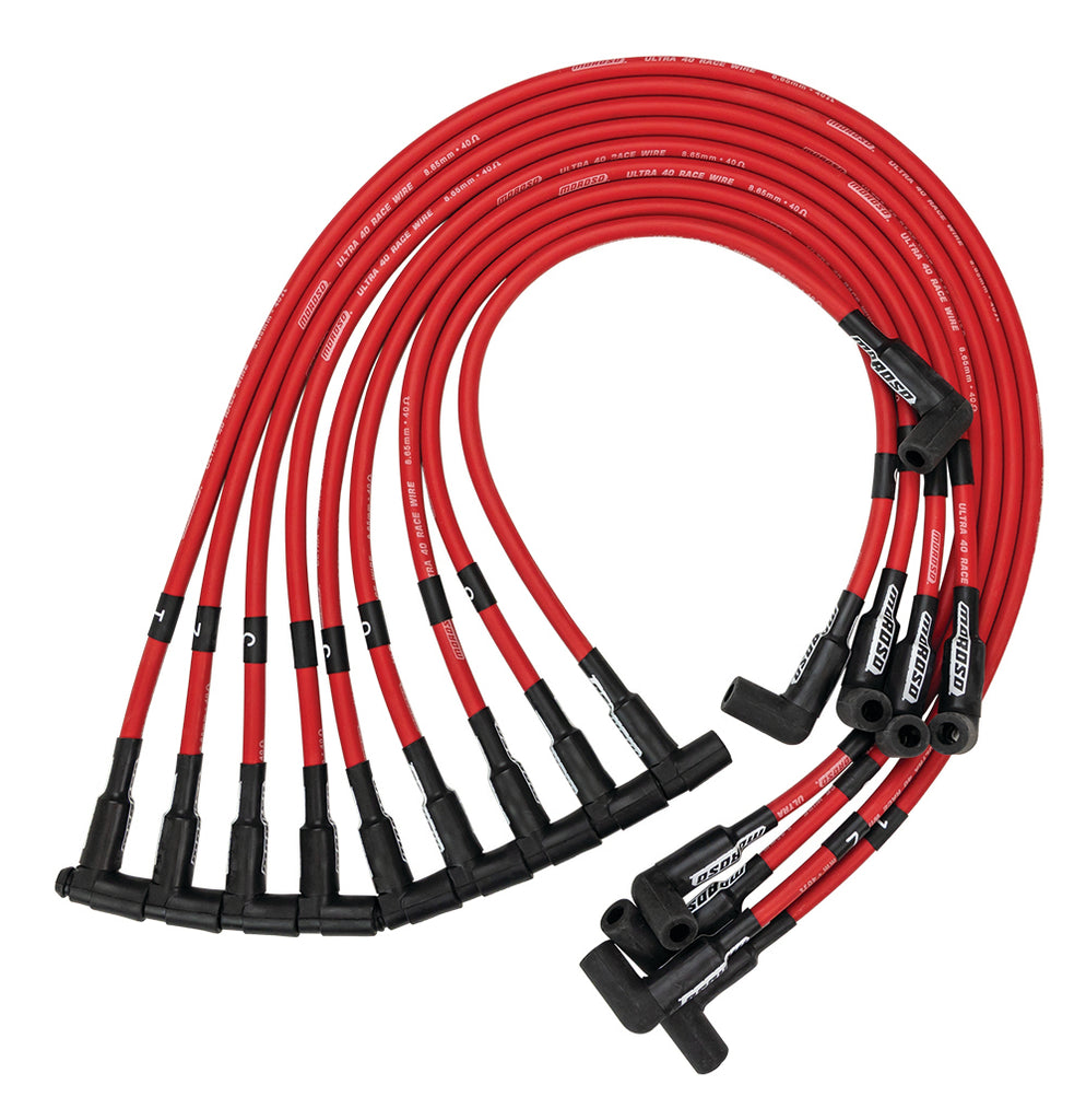 MOROSO 73699 - Ultra 40 Plug Wire Set SBC Sprint Car Red image