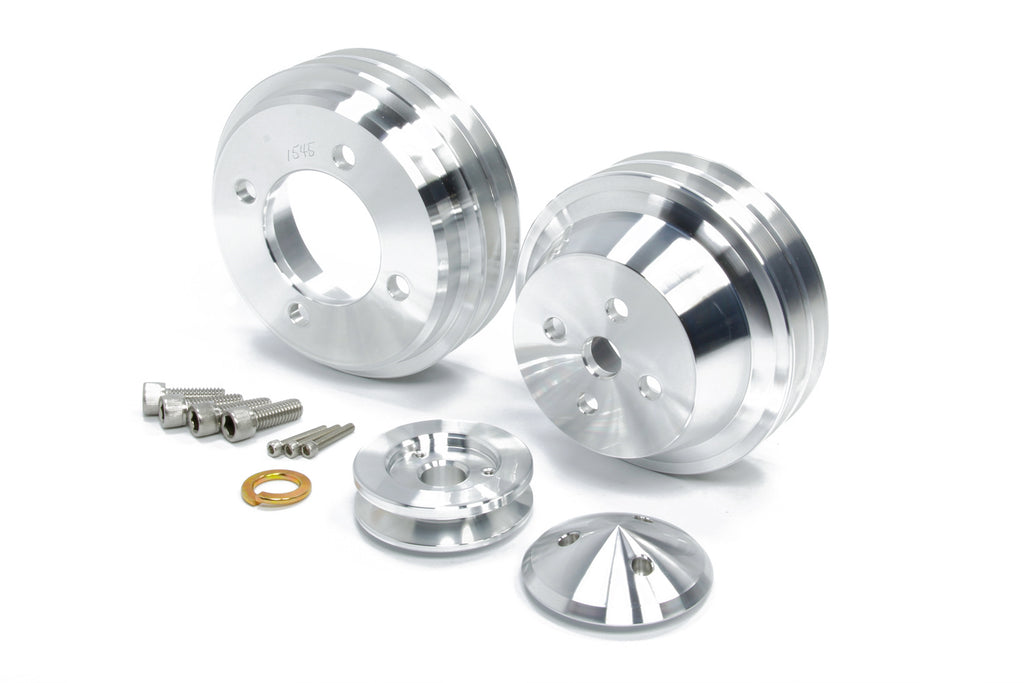 MARCH PERFORMANCE 1637 - Ford SB Hi Flow Pulley Kit Clear Powder Coat image