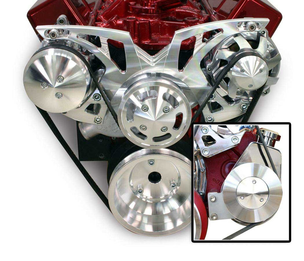 MARCH PERFORMANCE 21155 - SBC Style Track Pulley Set w/Power Steering image