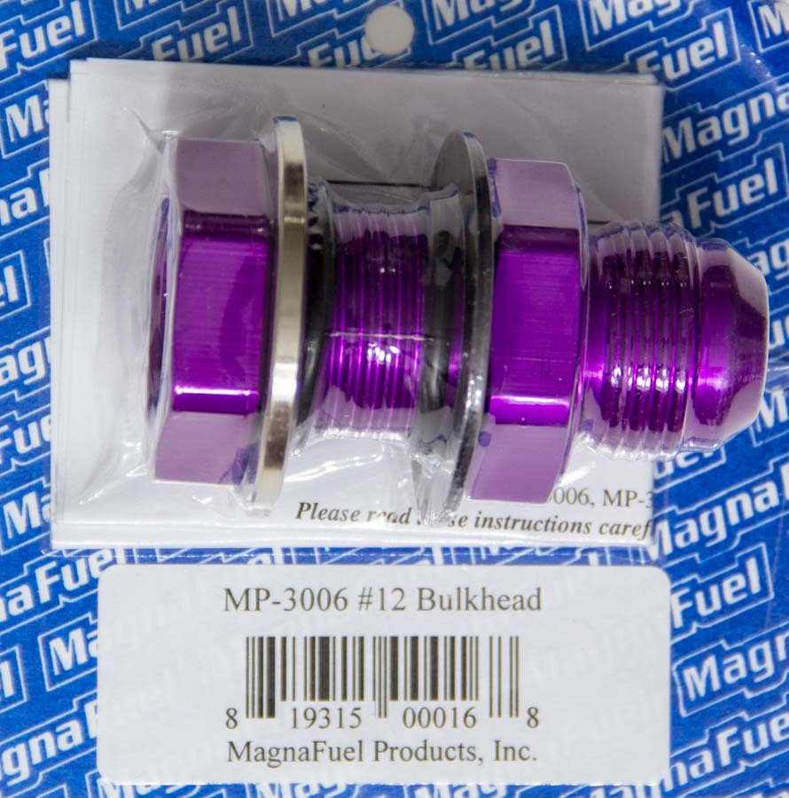 MAGNAFUEL/MAGNAFLOW FUEL SYSTEMS MP-3006 - #12 Straight Bulkhead Fitting image