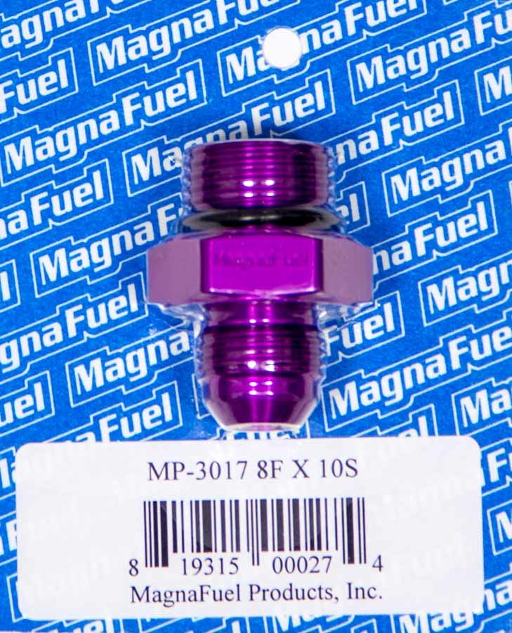 MAGNAFUEL/MAGNAFLOW FUEL SYSTEMS MP-3017 - #8an Male to #10an O-Ring Str. Adapter Ftng image