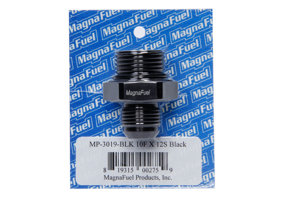 MAGNAFUEL/MAGNAFLOW FUEL SYSTEMS MP-3019-BLK - #10an Flare to #12an Port Fitting Str. Black image