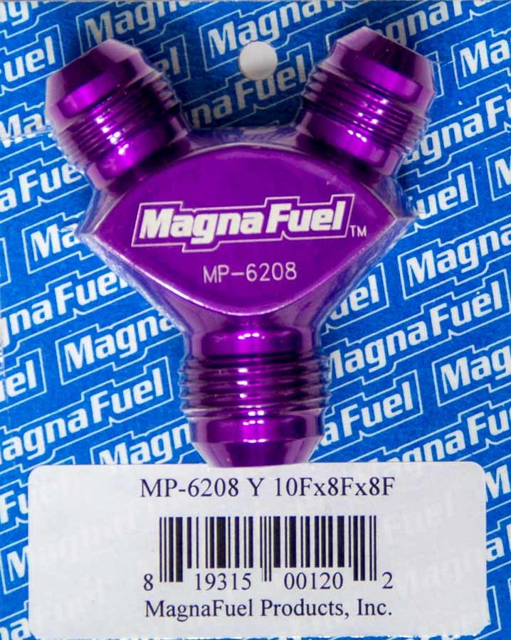 MAGNAFUEL/MAGNAFLOW FUEL SYSTEMS MP-6208 - Y-Fitting - 1 #10an Male & 2 #8an image