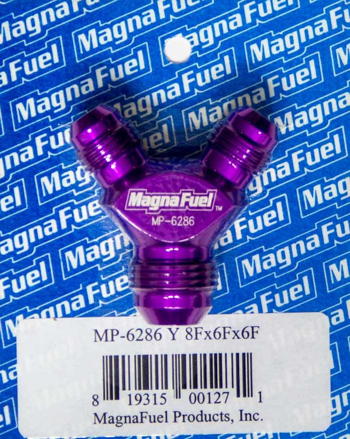 MAGNAFUEL/MAGNAFLOW FUEL SYSTEMS MP-6286 - Y-Fitting - 2 #6 Male & 1 #8 image