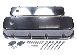 MR. GASKET 6858G - BBC Cast Alm Valve Cover Set Tall w/Hole Polished image