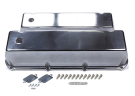 MR. GASKET 6873G - BBF Cast Alm Valve Cover Set w/Hole Polished image
