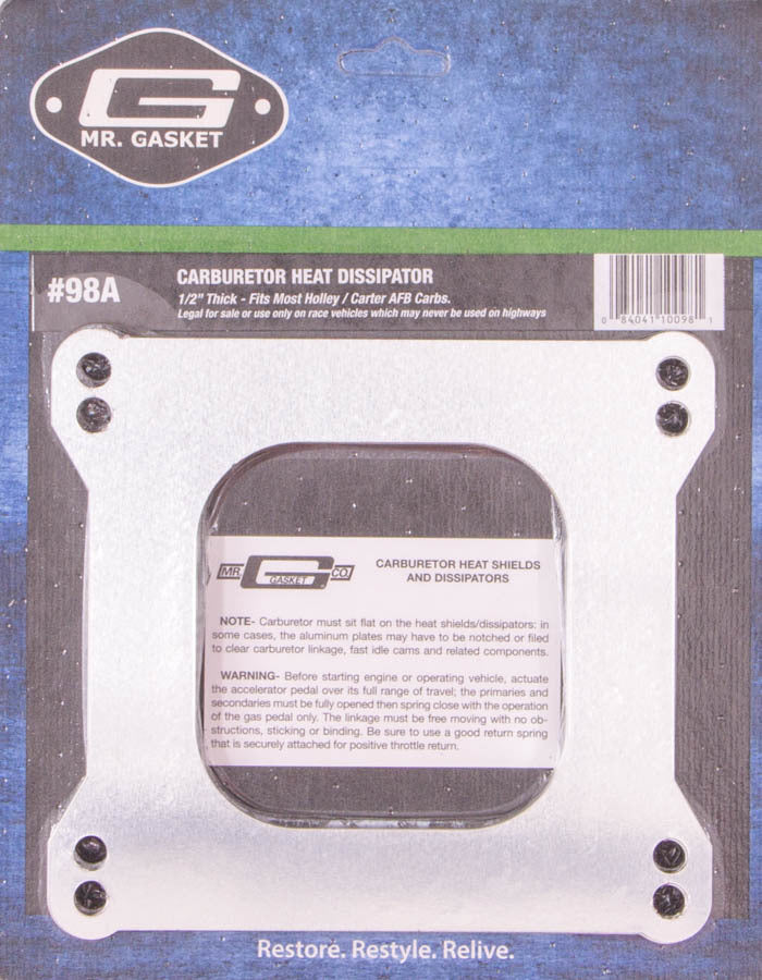 MR. GASKET 98A - Carb. Dissipator 1/2in Thick- Open Center image