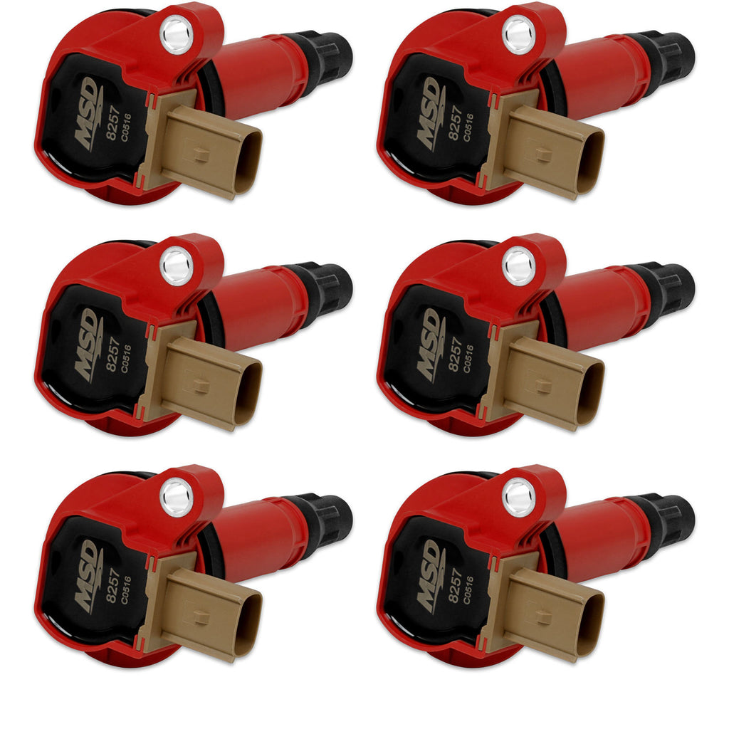 MSD IGNITION 82576 - Coils 6pk Ford Eco-Boost 3.5L V6 11-16  Red image