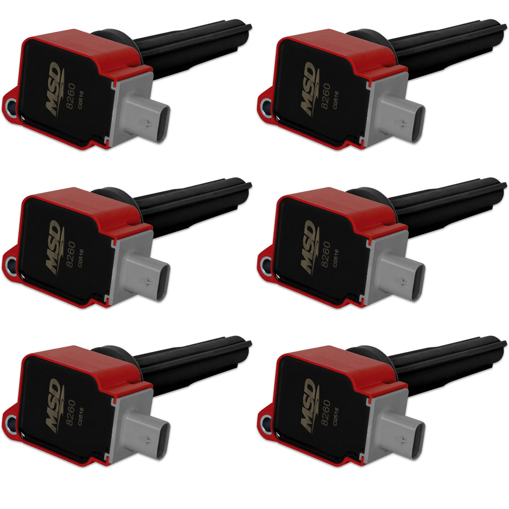 MSD IGNITION 82606 - Coils 6pk Ford Eco-Boost 2.7 V6   Red image