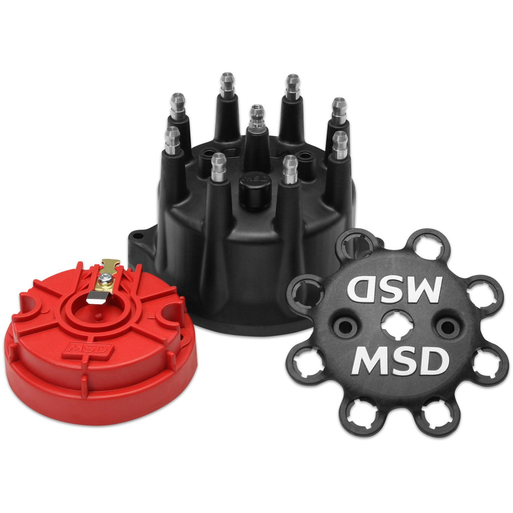 MSD IGNITION 84317 - Distributor Cap & Rotor Kit Small Diameter Black image