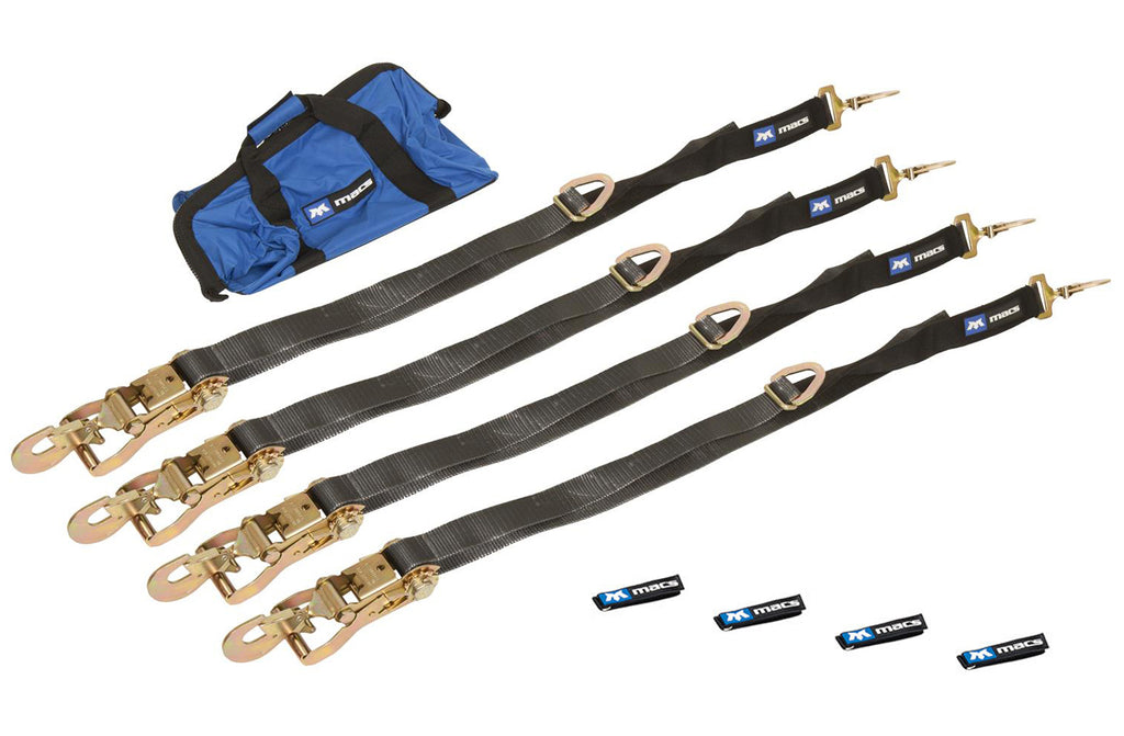 MACS CUSTOM TIE-DOWNS 511118 - 4 Tie Down/Axle Strap Combo Direct Hook image