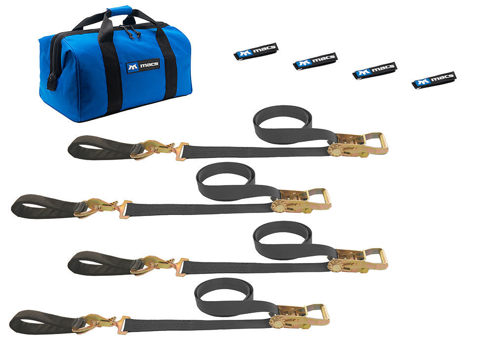 MACS CUSTOM TIE-DOWNS 511218 - 4 Tie Downs Direct Hook & 4-24in Axle Straps image