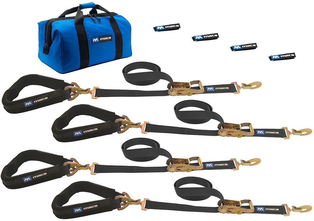 MACS CUSTOM TIE-DOWNS 511618 - 4 Tie Downs Direct Hook & 4-24in Axle Straps image