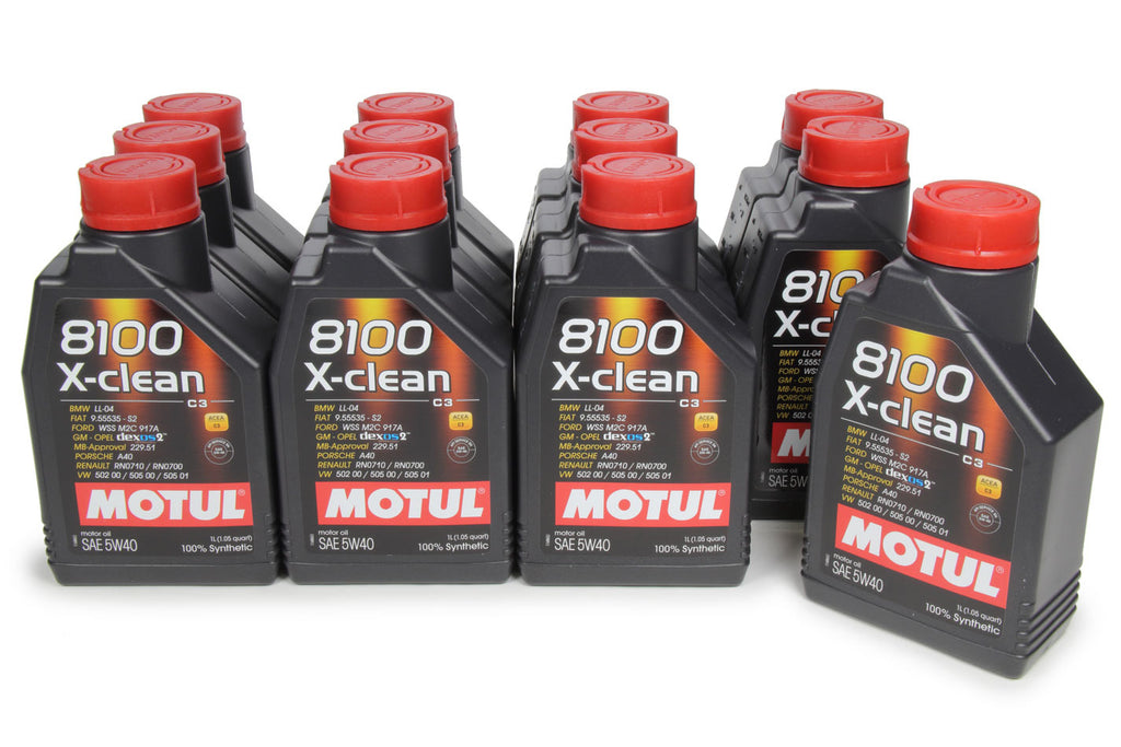 MOTUL USA 102786-12 - 8100 X-Clean 5w40 Oil Case 12 x 1 Liter Dexos2 image