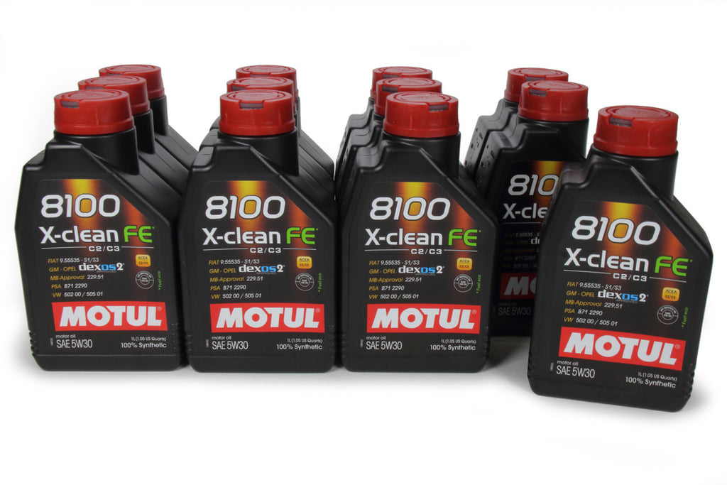 MOTUL USA 104775-12 - 8100 X-Clean FE 5w30 Oil Case 12 x 1 Liter image