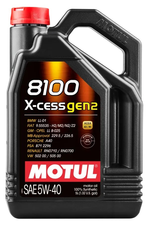 MOTUL USA 110905 - 8100 X-Cess Gen2 5W-40 5 Liter Bottle image