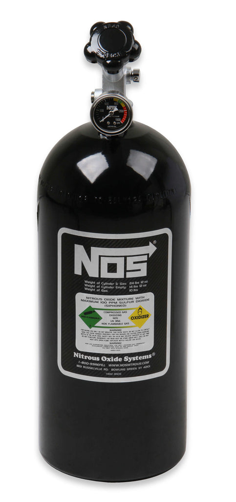 NITROUS OXIDE SYSTEMS 14745B - NOS Bottle 10lb w/Super Hi-Flo Valve -  Black image