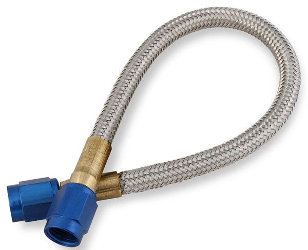 NITROUS OXIDE SYSTEMS 15020 - Braided Hose - 3an Blue Fittings 8.5in Long image