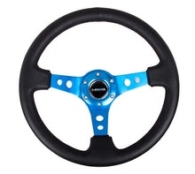 Load image into Gallery viewer, NRG INNOVATION RST-006BL - Steering Wheel 350mm 3in Dish Blk Leather/Blue Ct image