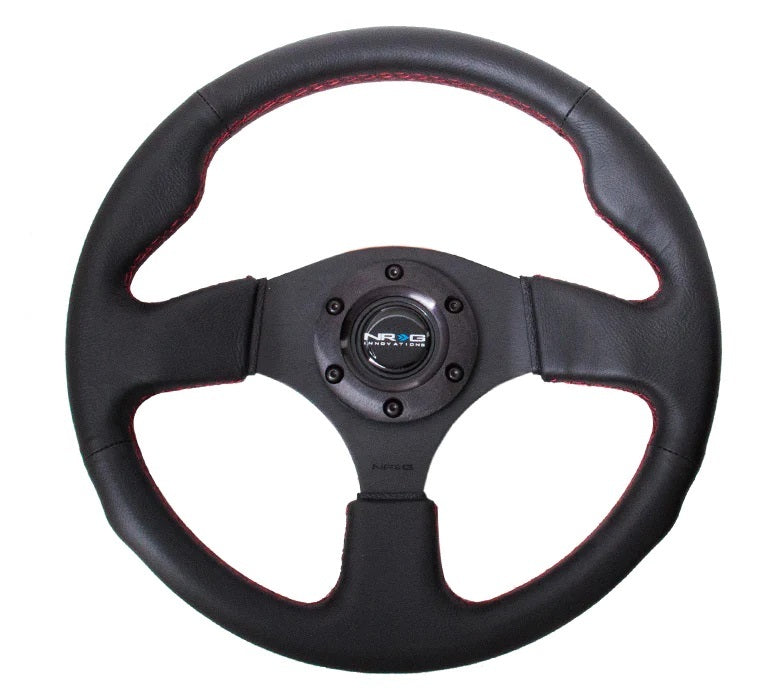 NRG INNOVATION RST-012R-RS - Steering Wheel 320mm Flt Bottom Black Leather image