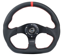 Load image into Gallery viewer, NRG INNOVATION RST-024MB-R-RD - Steering Wheel 320mm Flt Bottom Blk Leather w/Red image